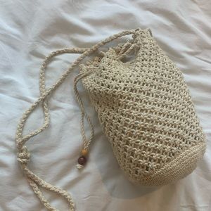 Macrame Tassle Girls Drawstring Purse